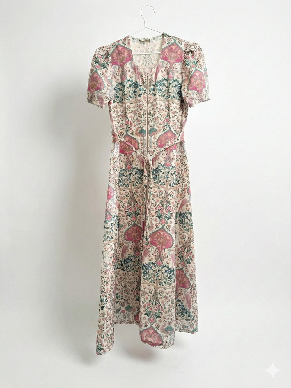 Sandro Pink Green Patterned Maxi Dress
